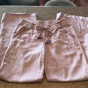 Mauve Rose drawstring linen pants women’s